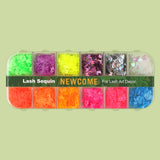 12 Grids Mix Color Shape Lash Sequins for Lash Nail Art