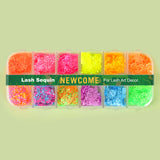 12 Grids Mix Color Shape Lash Sequins for Lash Nail Art